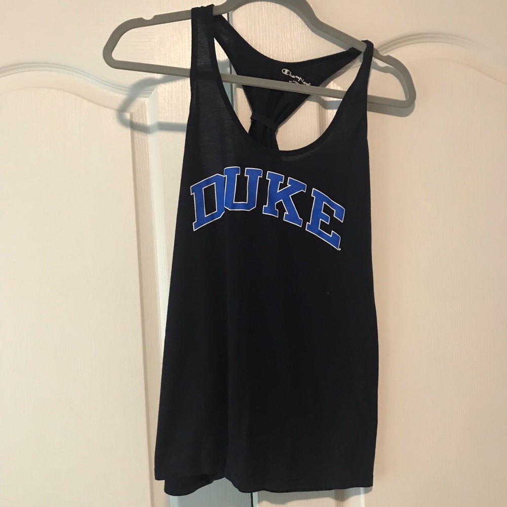 DUKE navy blue racerback tank top